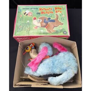 Rare 1950’s Naughty Dog & Bee Japan Modern Toys In Original Box! Untested